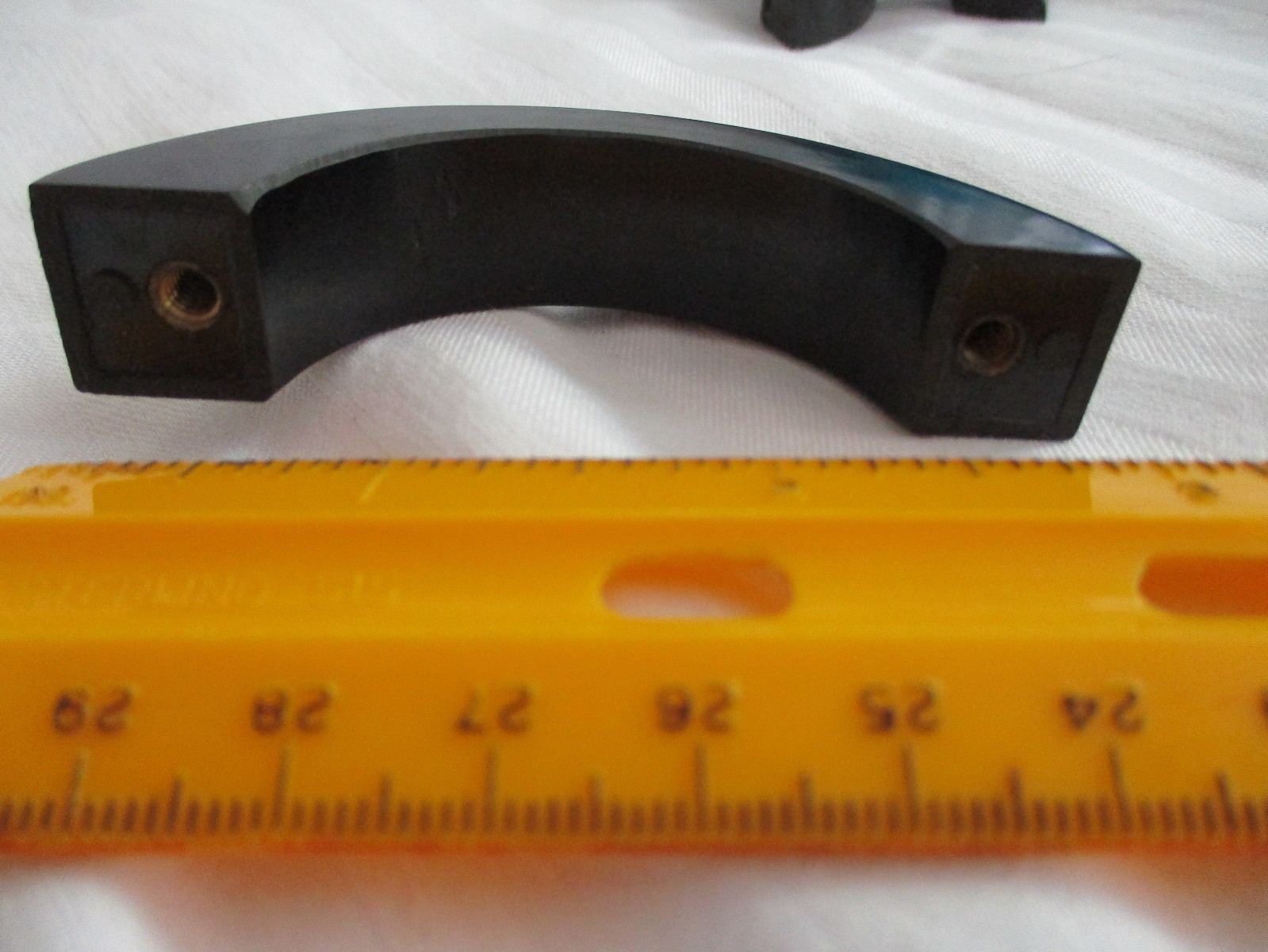 Vintage Set of 4 Black Bakelite Drawer Pulls Door Handles- 3" Long - No screws