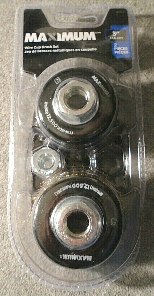 MAXIMUM Wire Cup Brush Set, 2-pcs #054-7410-4 - New in Package