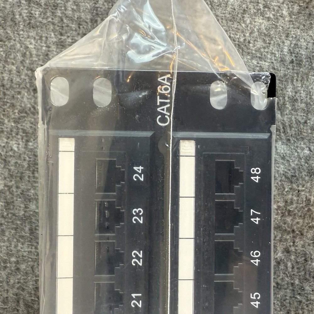FGB 48 Port Patch Panel Cat 6A 1U Rackmount Ethernet Network New Open Box