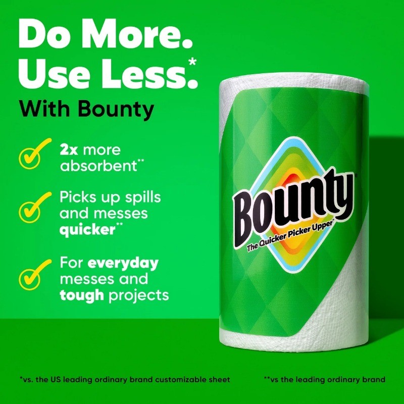 Bounty Paper Towels Select-A-Size White, 6 Triple Rolls, 123 Sheets Per Roll