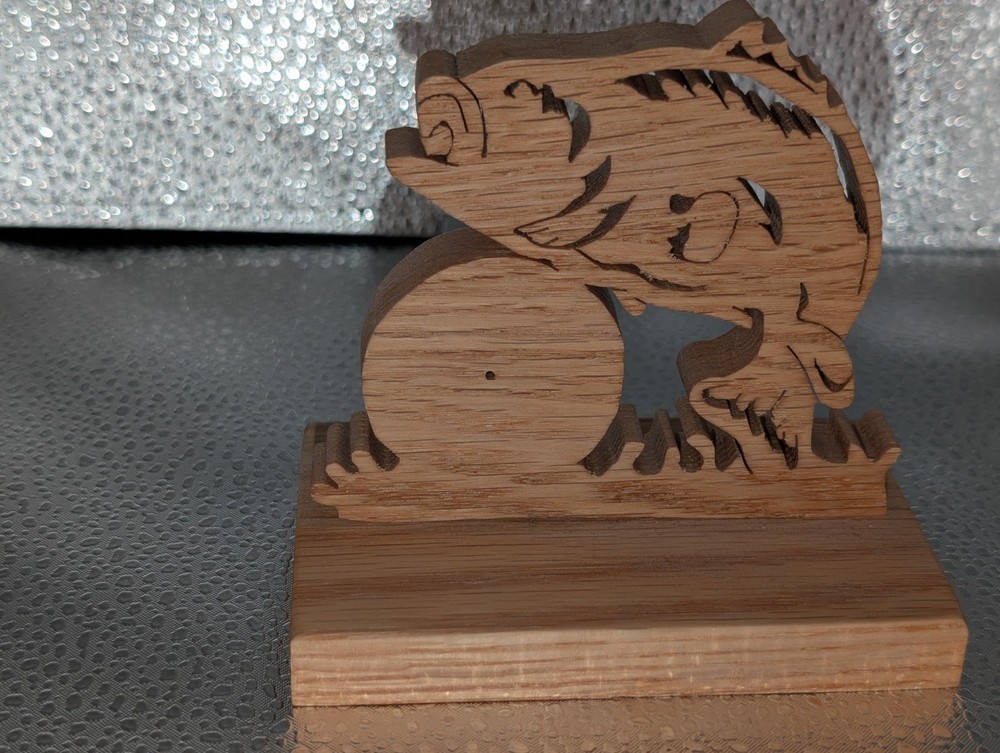 Handmade Scrollsawn oak Wood Bass Clock