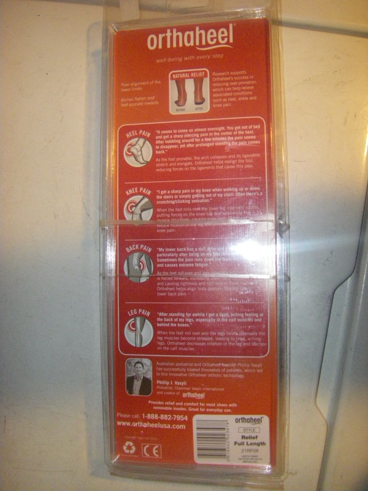 Orthaheel Relief Full Length Insole Advanced Orthotic Technology M