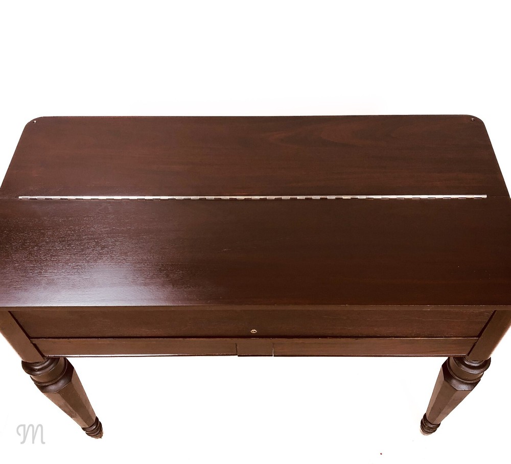 H.E. Shaw Spinet Writing Desk in solid dark Mahogany c.1900