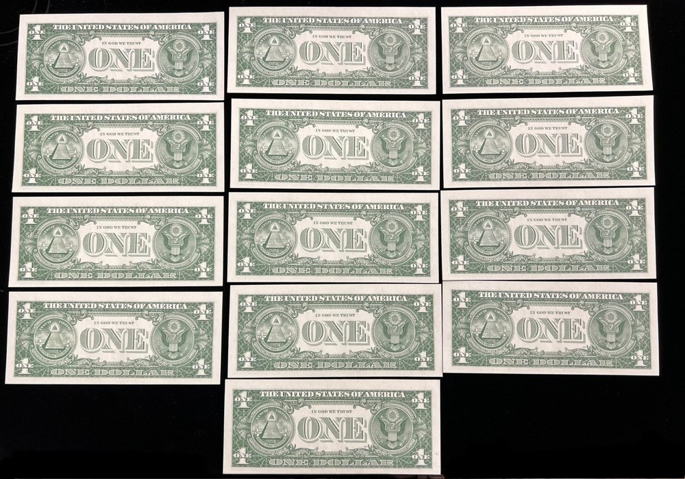 1957 Silver Certificate - 11 Consecutive Notes - All UNC. - Blue Seal Banknotes