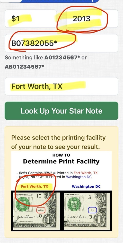 2013 B Duplicate Print ⭐️ STAR NOTE ERROR 🔥$1 Serial Number 🚀💵B07382055⭐️ FW