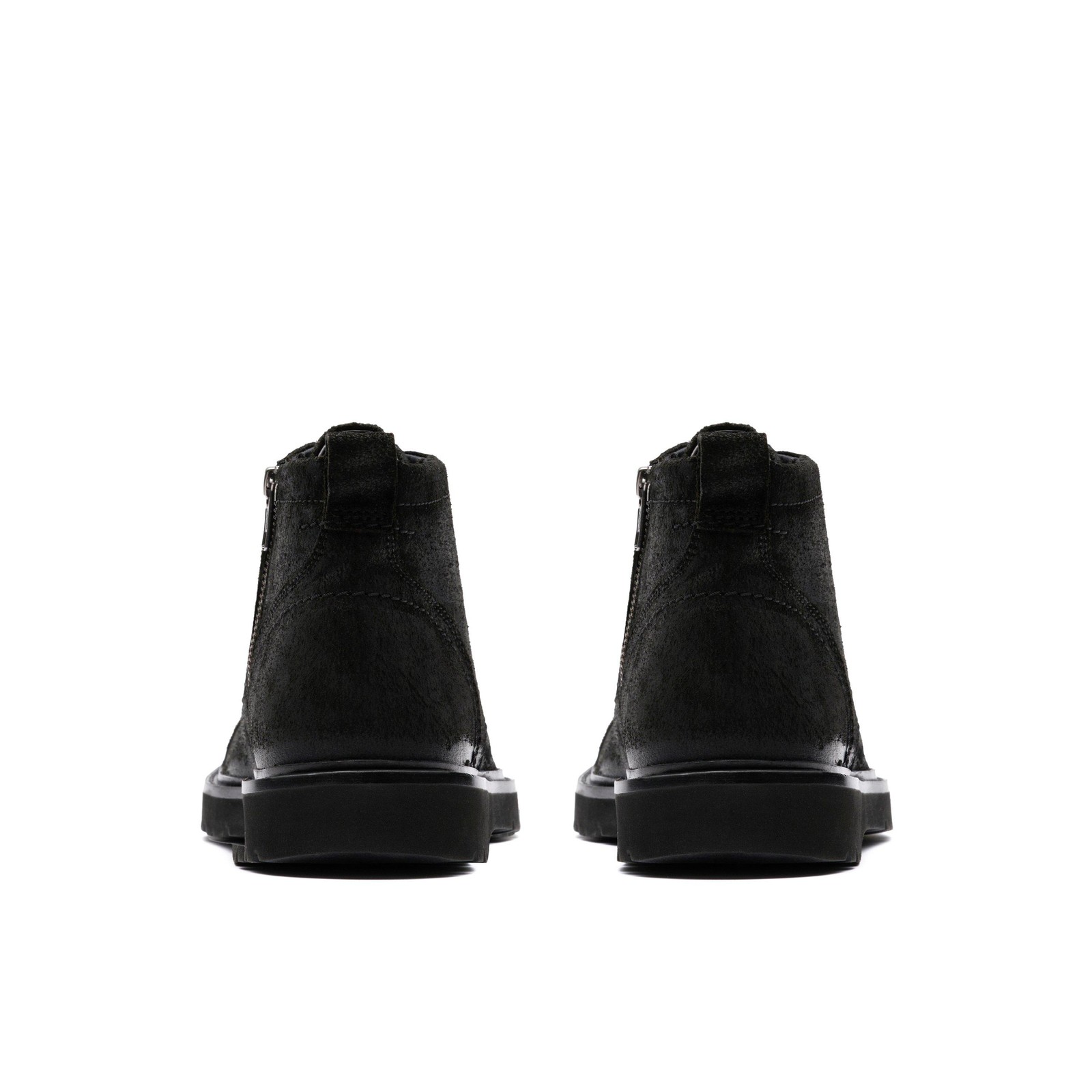 Clarks Mens Weltridge Zip Black Leather Casual Boots Shoes