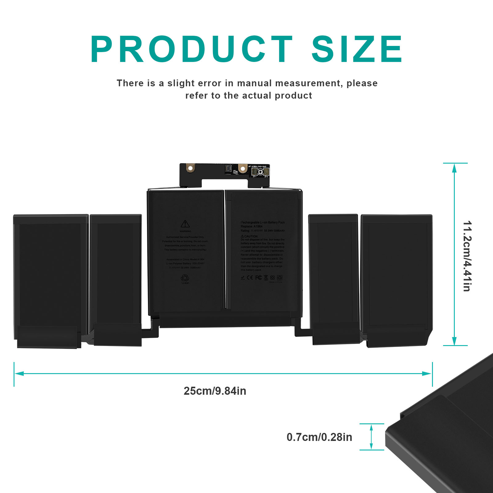 A1964 Battery for MacBook Pro 13" A1989 Mid 2018 2019 / A2251 2020 EMC 3214 3348