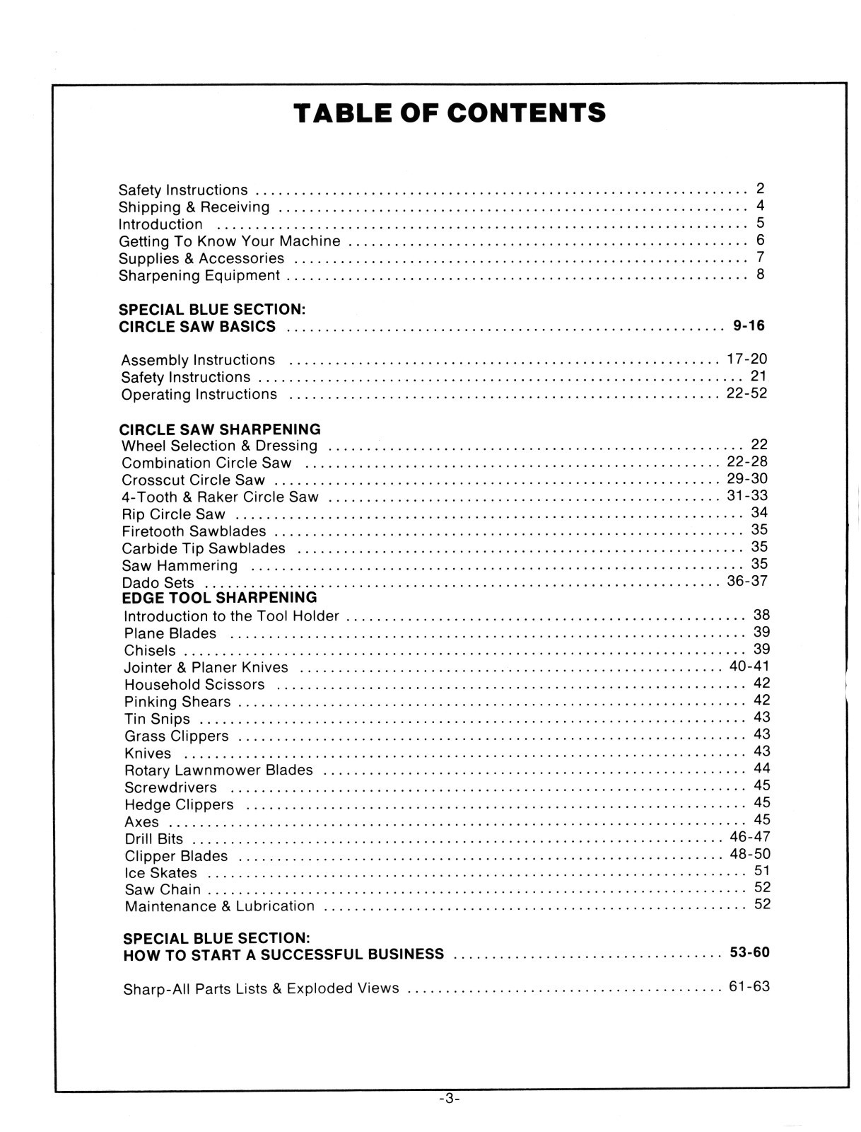 Foley Belsaw Model 1055 Sharp-All Operator & Parts Manual *1156