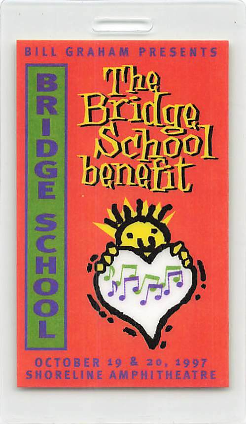 11th Annual Bridge School Benefit Backstage Pass Mountain View 1997 Orange Br...