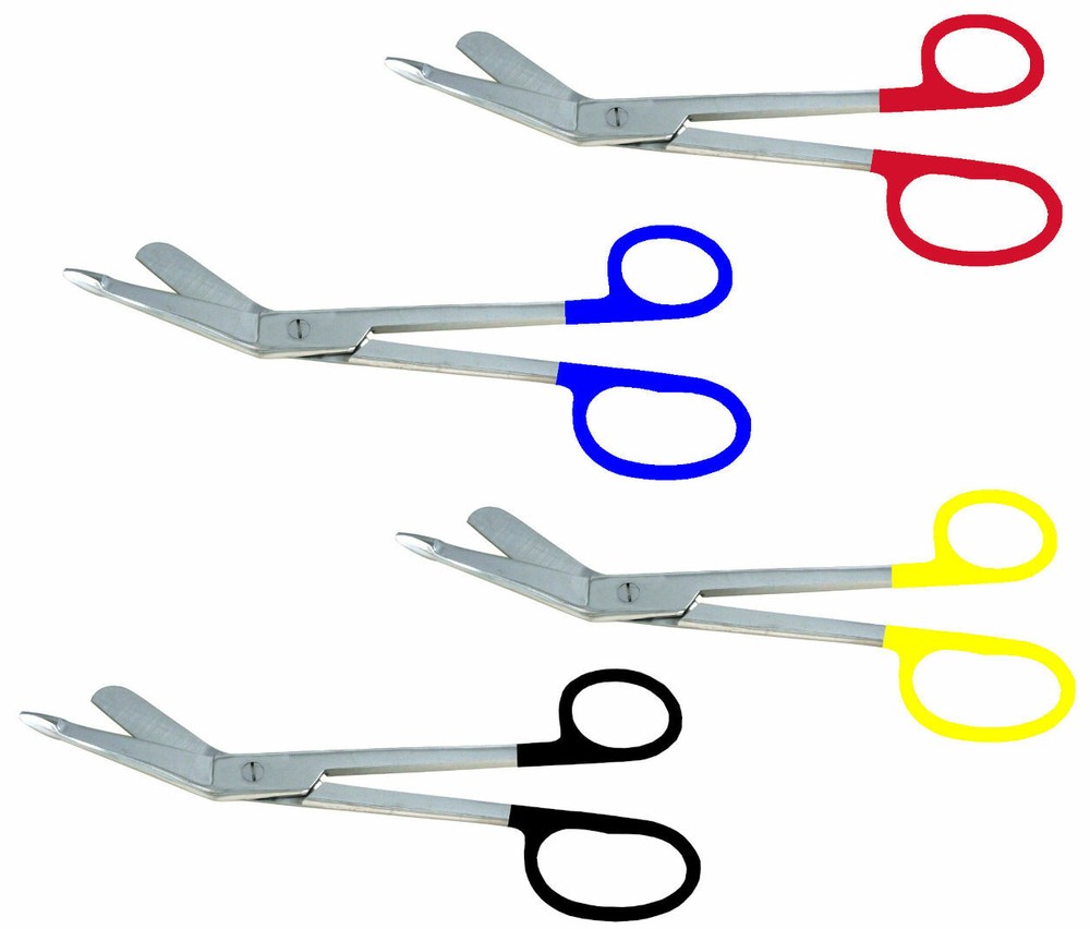 Bandage Scissors 8" Large Ring Color Coated Vynil Handle 2-Pack