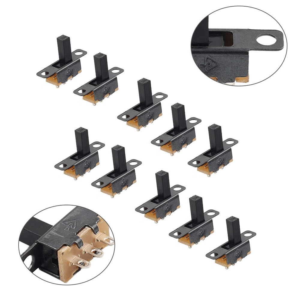 10Pcs 2 Position On/Off SPDT 3 Terminal PCB Panel Mini Vertical Slide Switch