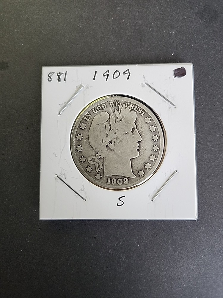 1909-S Barber Half Dollar In Good Condition