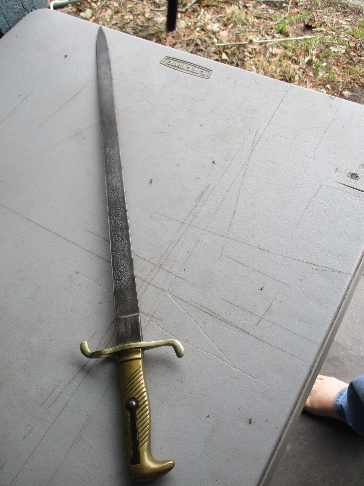 Imperial German M 1871 Cadet Bayonet with Blade Etchings