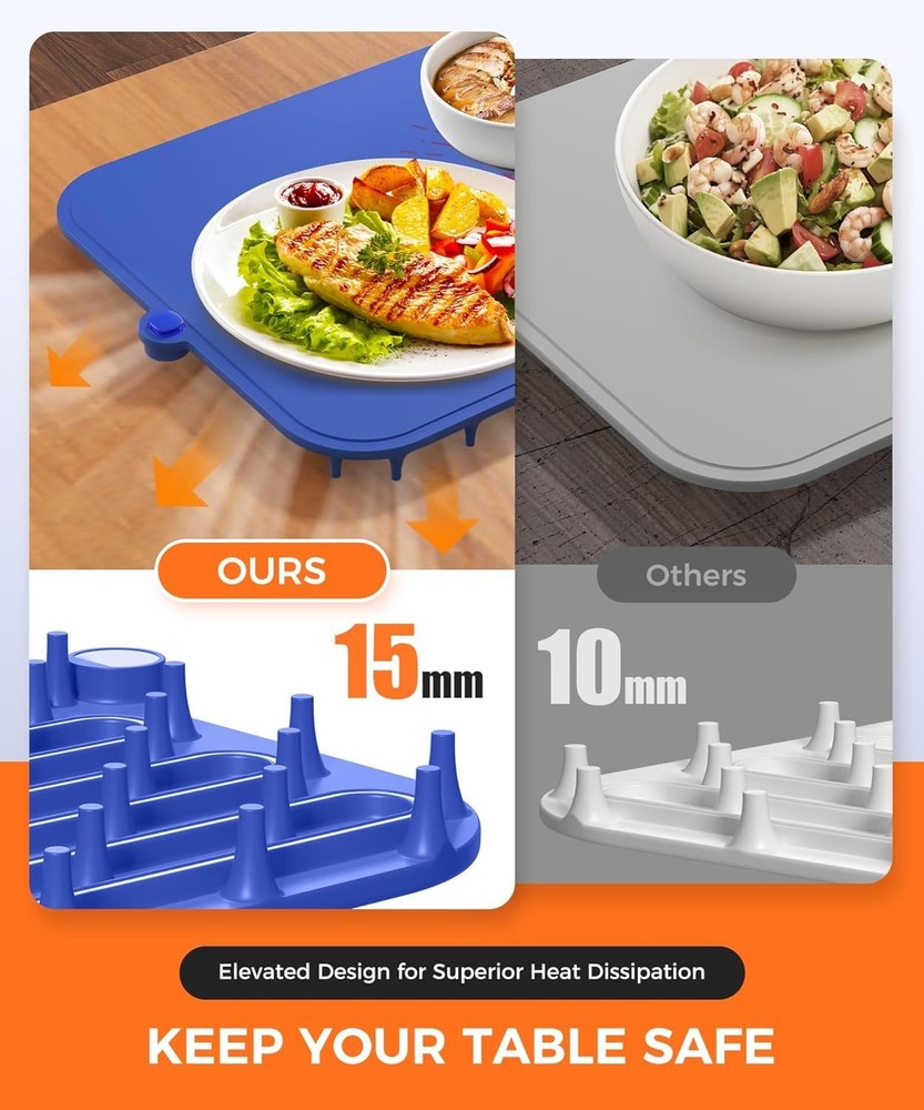 Versatile Food Warming Mat with Timer - Dishwasher-Friendly for Easy Cleanup