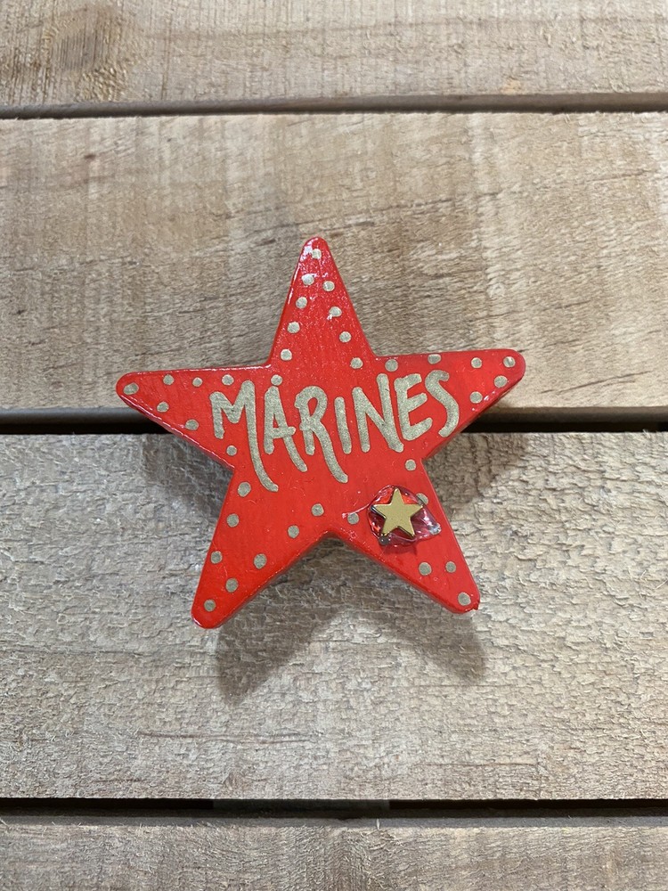 Large Red Marines Handmade Star Magnet