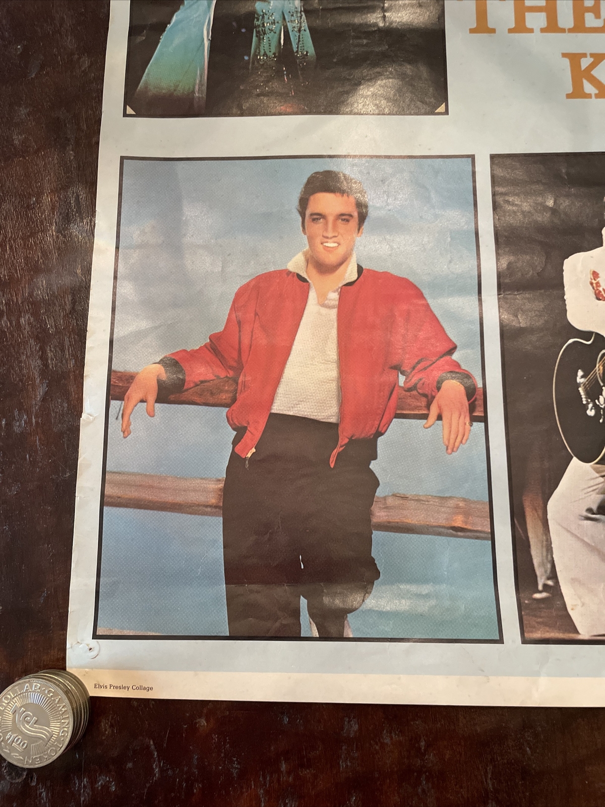 Vintage Elvis Presley The King Collage Poster Sun Poster Inc 35” X 23”