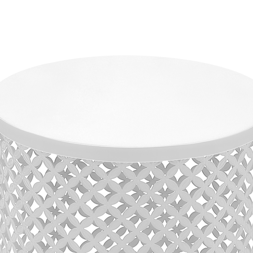 2PCSModern In/Outdoor Side Table Metal Frame Accent Table Round End Table Decor