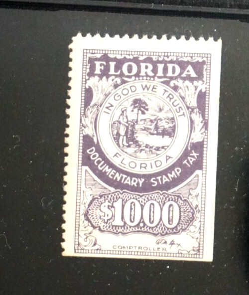 Florida Documentary stamp $1000 Mint