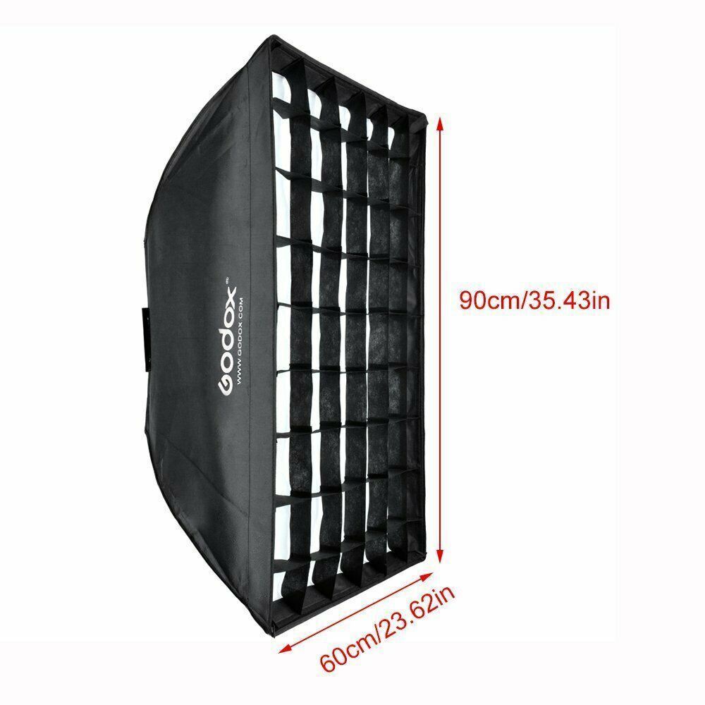Godox 60x90cm Bowens Mount Grid Softbox for Studio Strobe Head Monolight Flash