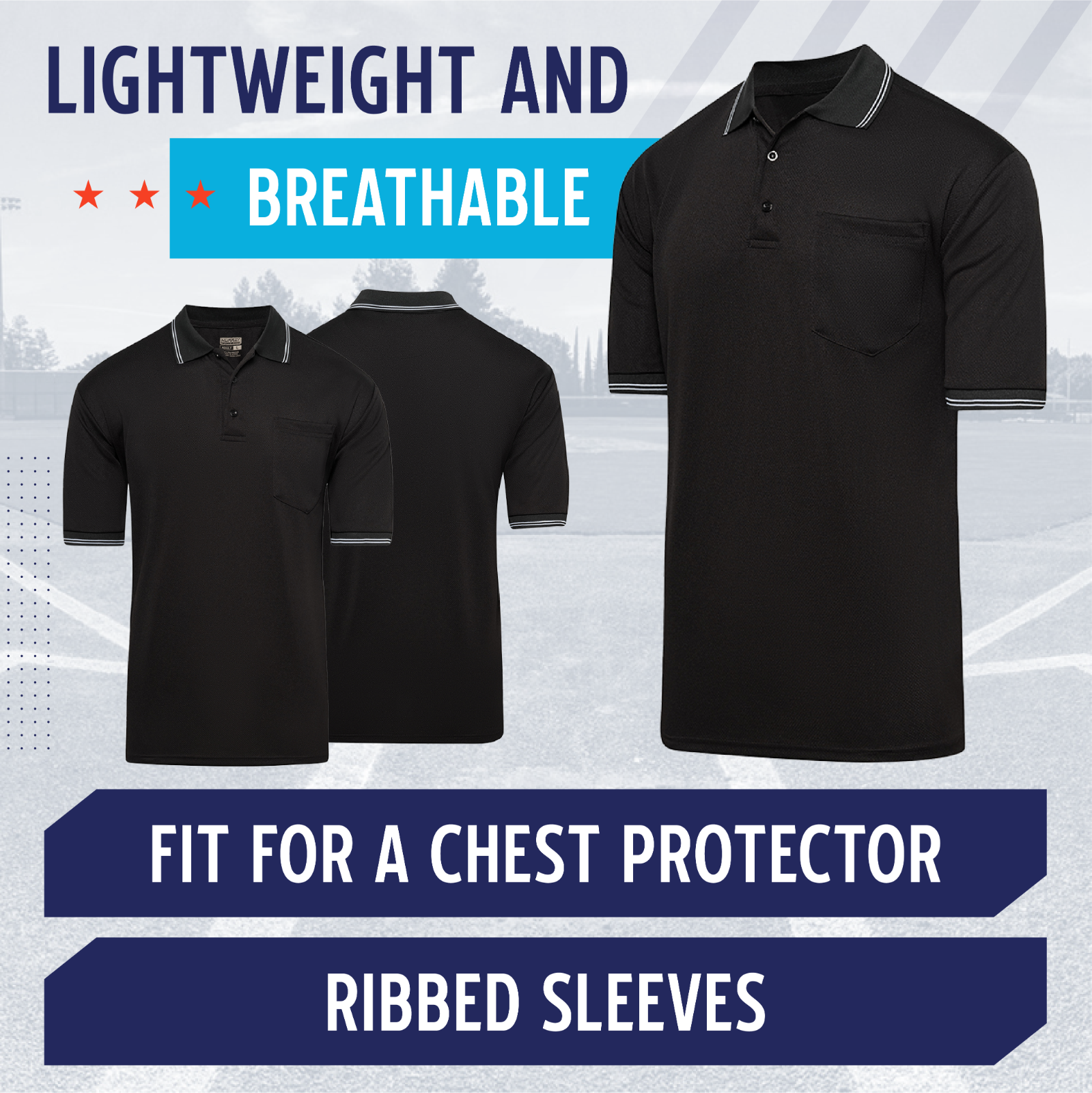 Murray Sporting Goods Black Short Sleeve Baseball and Softball Umpire Shirt