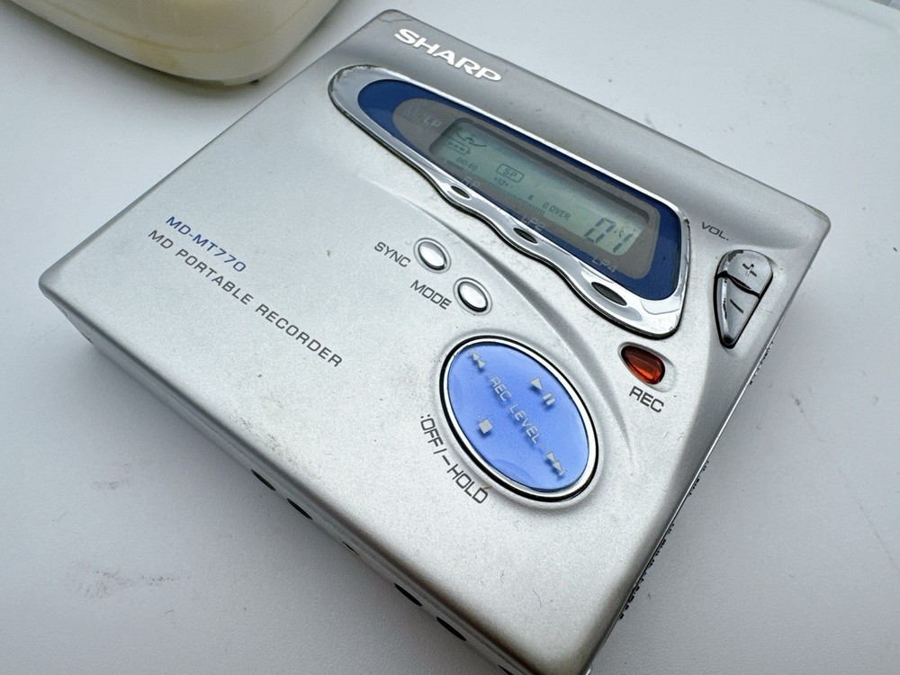 Sharp MD-MT770 Silver MiniDisc MDLP Recorder Player Remote Dock Tested