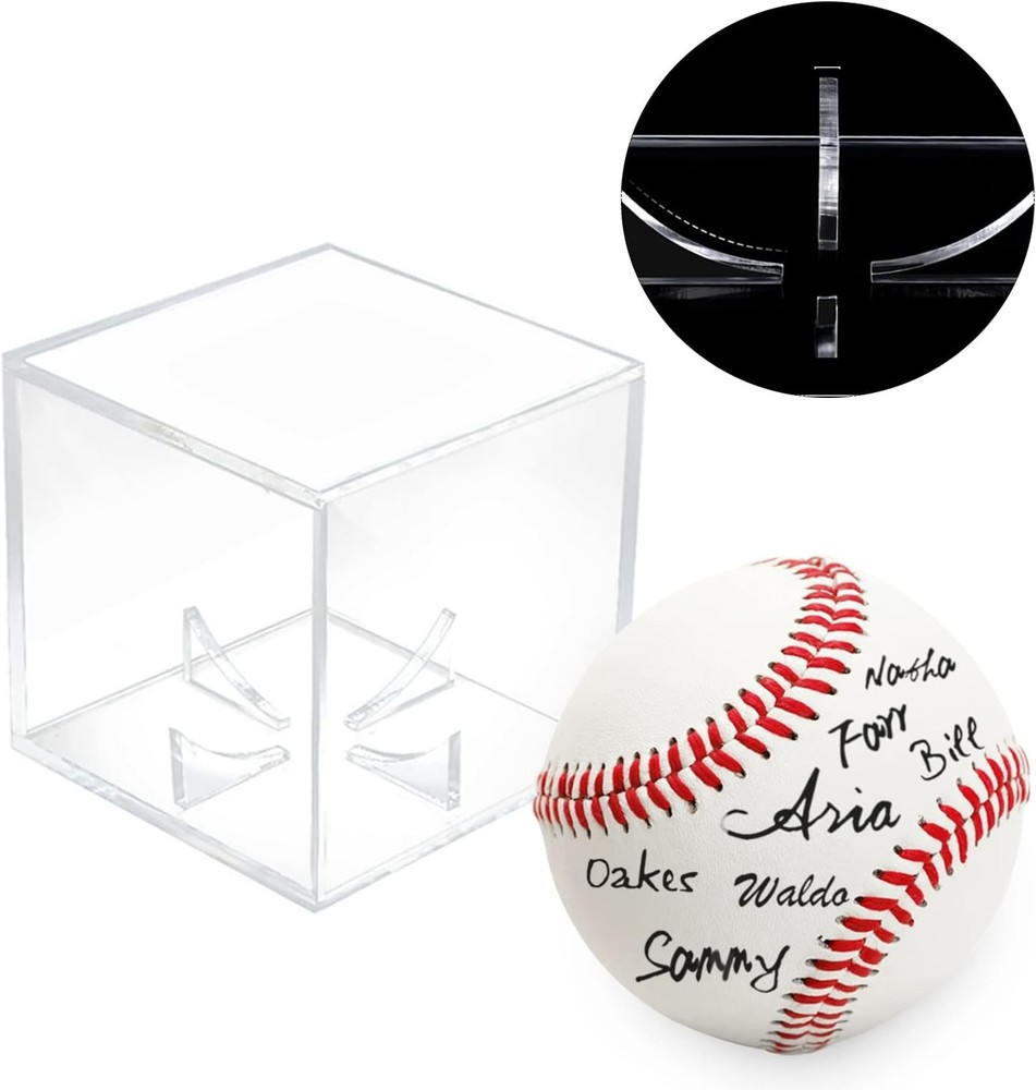 12Pack Baseball Display Case Acrylic Cube - UV Protected 12 PC, Clear