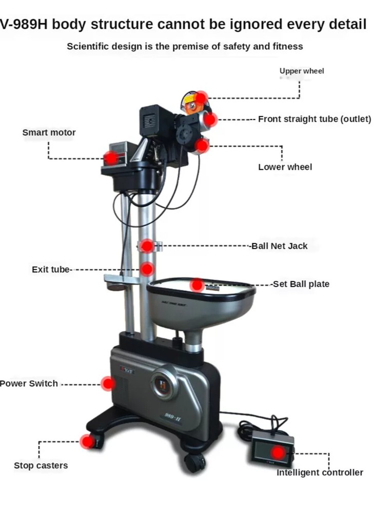 Table Tennis Robot Ping Pong Ball Training Machine Programmable 989H Net &Picker