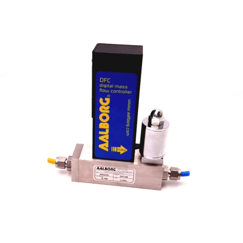 AAlborg DFC46 Digital Mass Flow Controller, Argon, 0-100LPM Flow Range, 15VDC