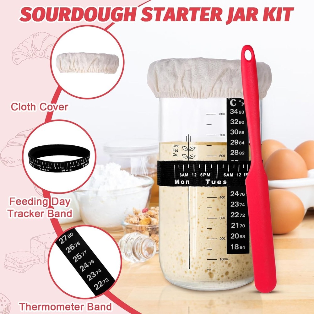 Beginner-Friendly Sourdough Bread Kit with Banneton & Tools for Artisan Baking