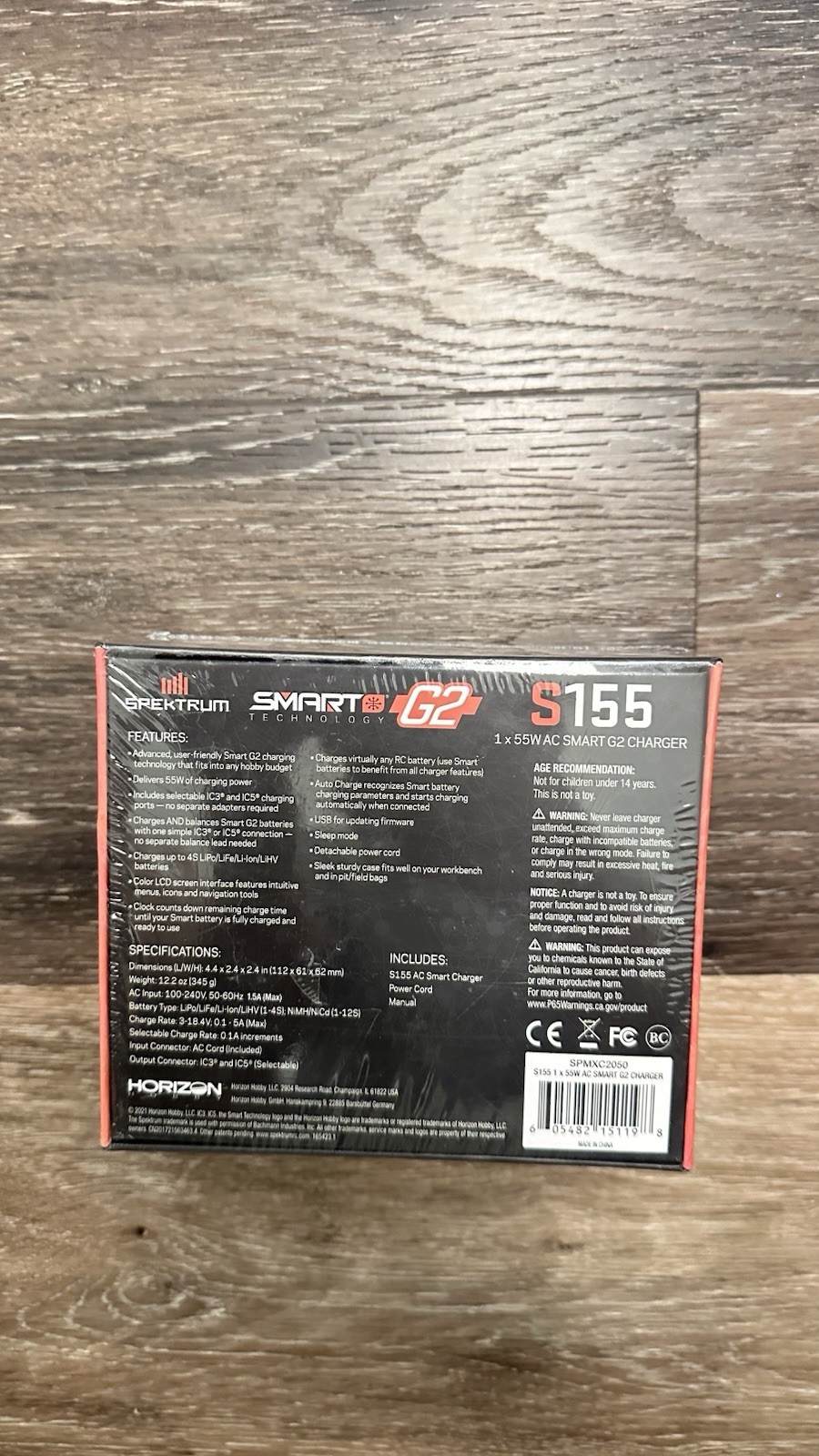 Spektrum S155 G2 Smart RC Charger 55W AC LiPo IC3 IC5 SPMXC2050