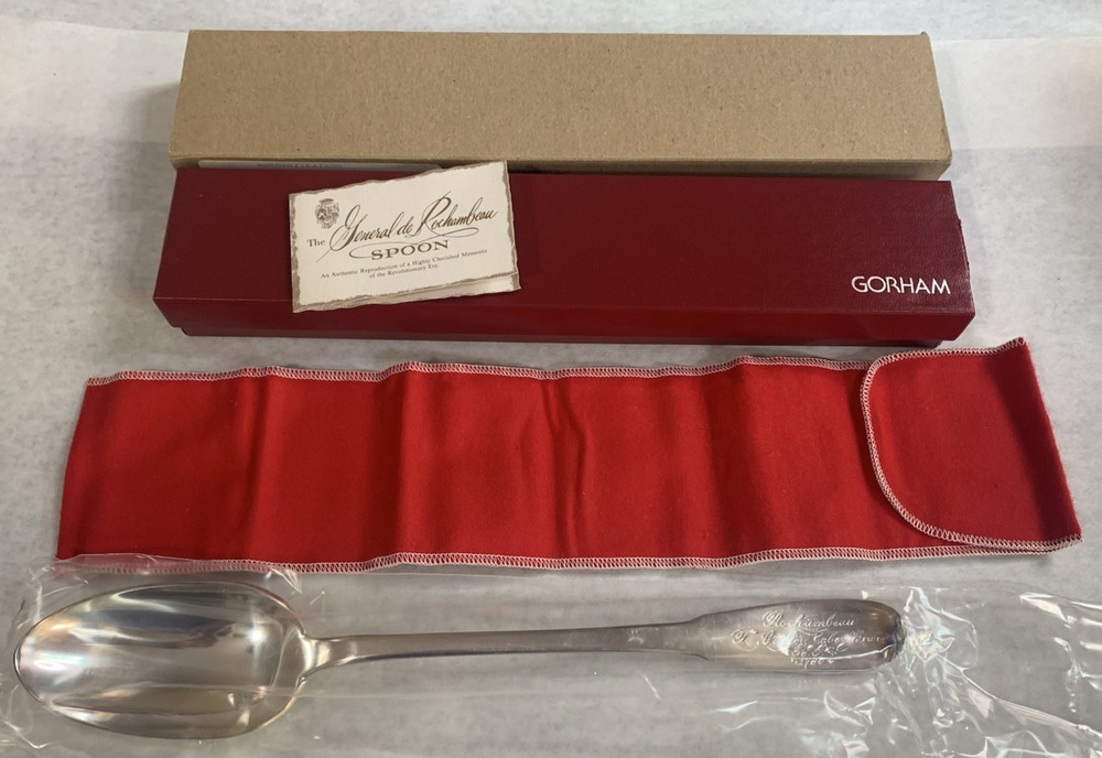 Gorham The GENERAL De ROCHAMBEAU SILVER SERVING SPOON to Lt Gov Jabez 1780 12"