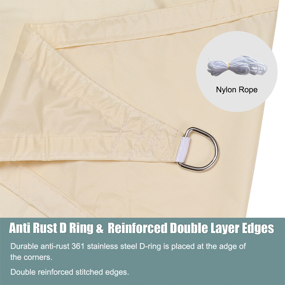 Waterproof Shade Sail Patio Awning Outdoor Garden Pool Sun Canopy Shelter Cover