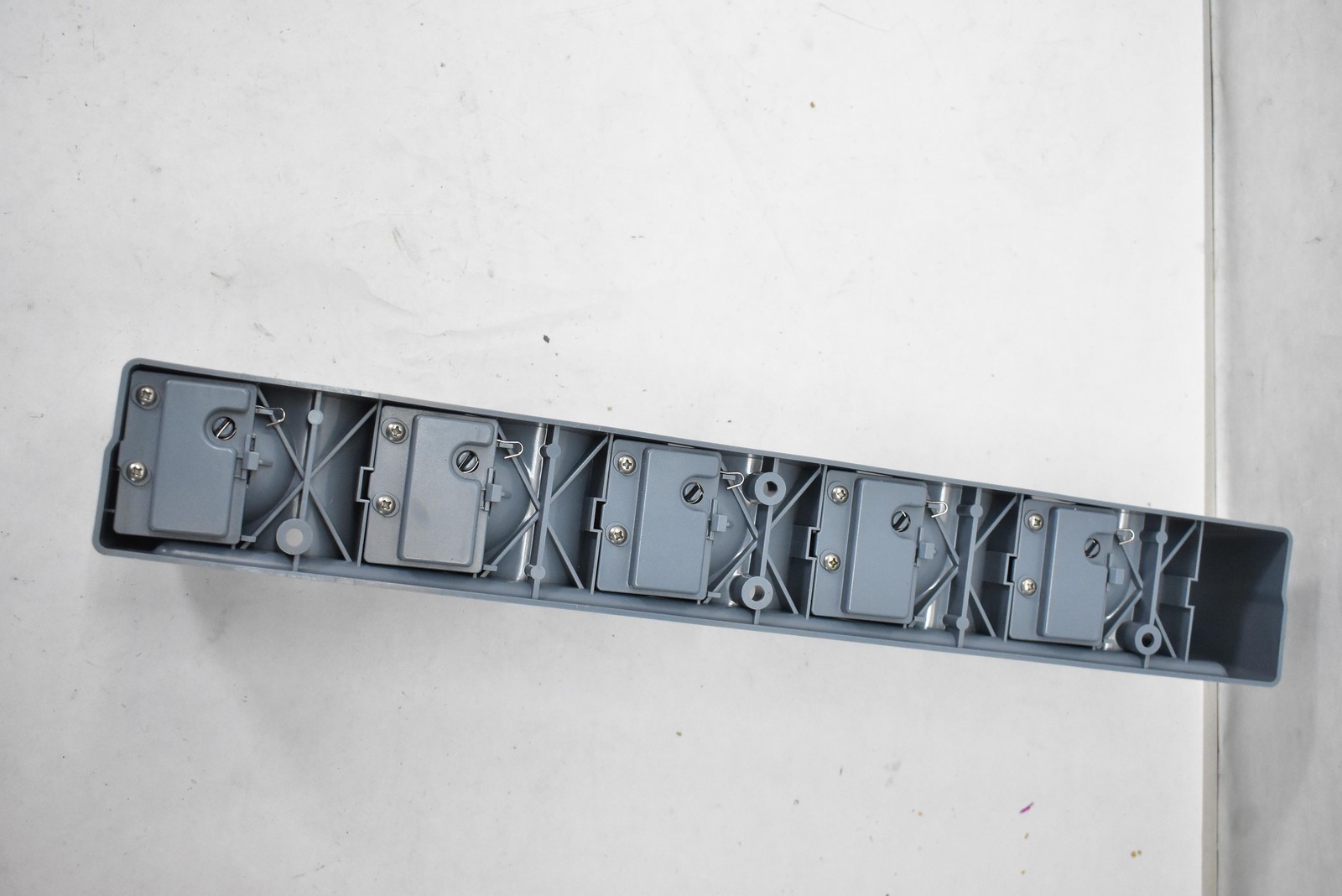 Amazon Basics Broom Holder Wall Mount Garden Tool Organizer 6 Hooks Gray Rack