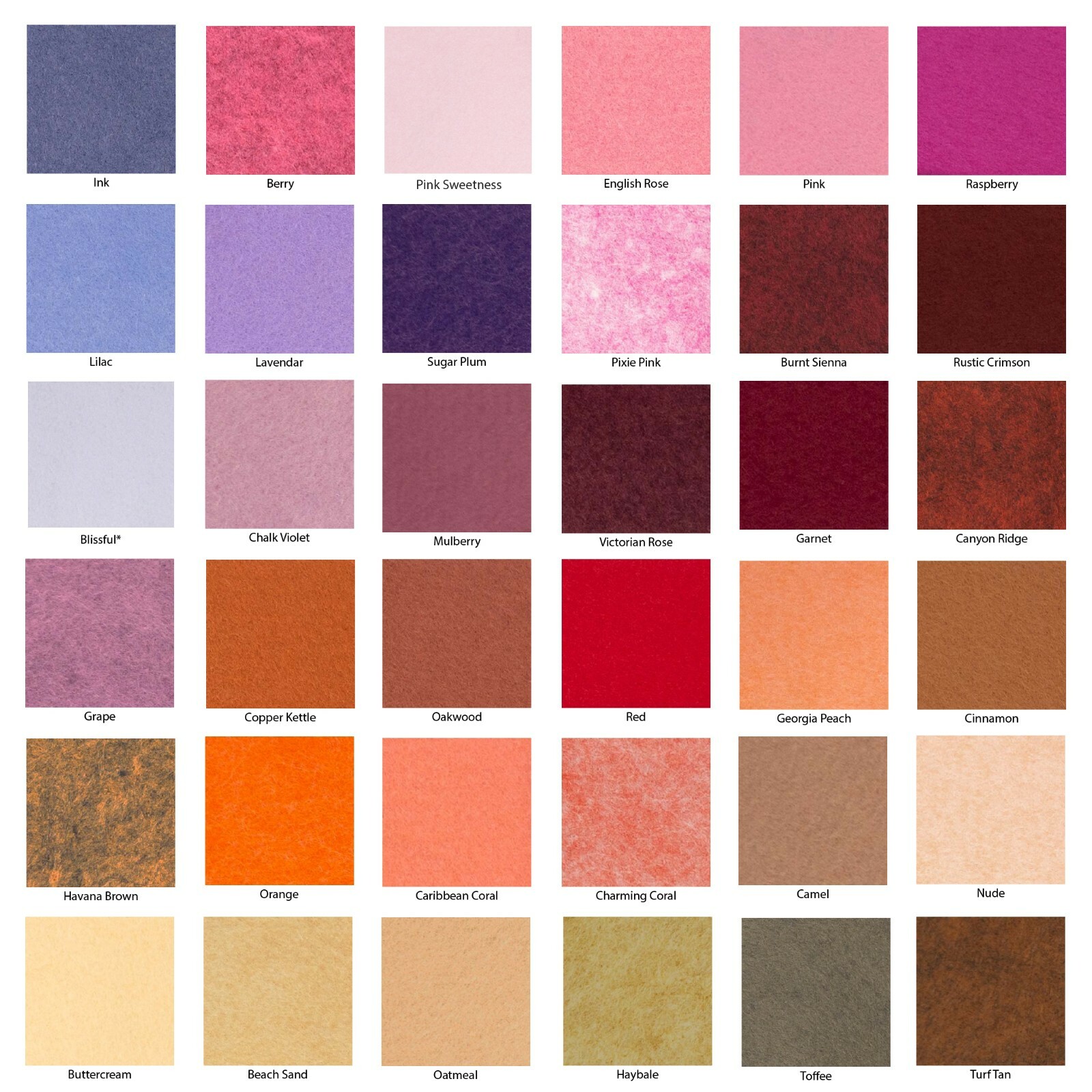 Single Sheet 12"X12" Merino Wool Felt Blend 35%Wool/65% Rayon