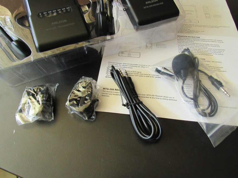 ANLEON MTG-200 Wireless Tour Guide & Language Interpretation System-3 Receivers