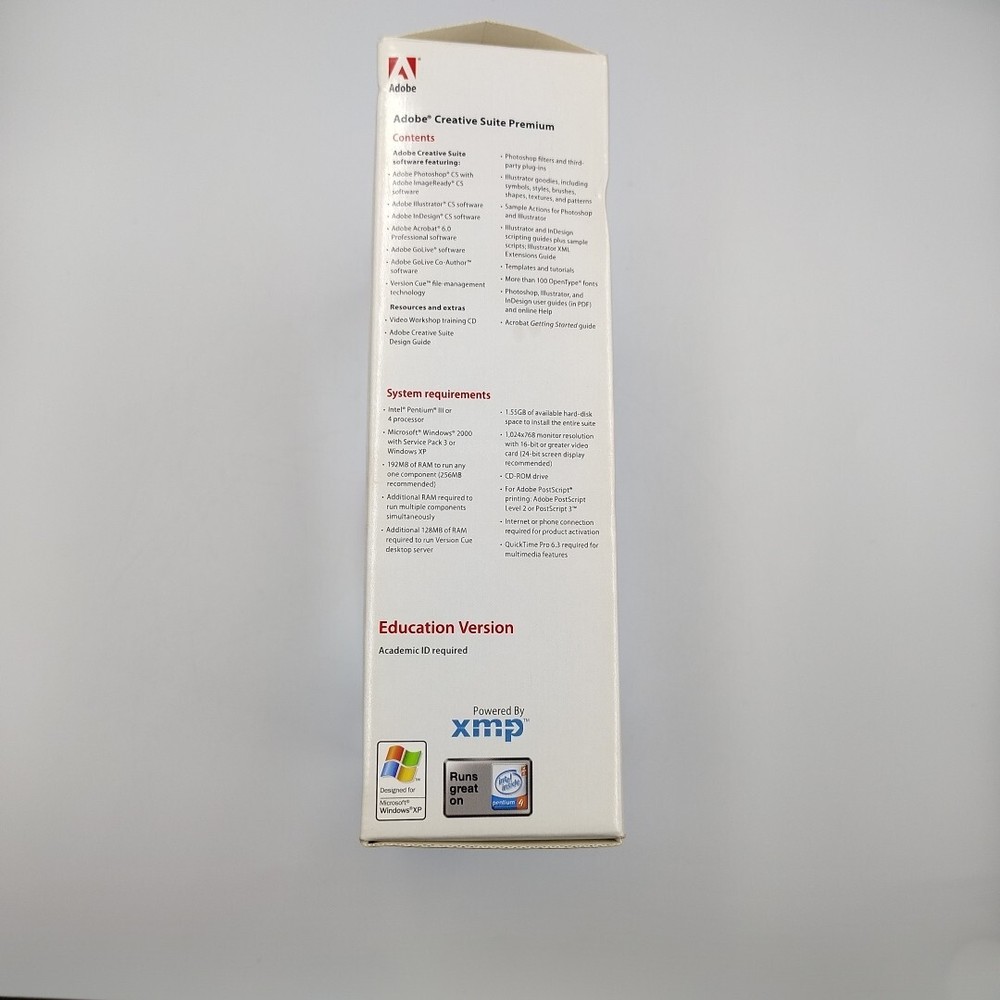 Adobe Creative Suite Premium 2004 w/Discs and Serials