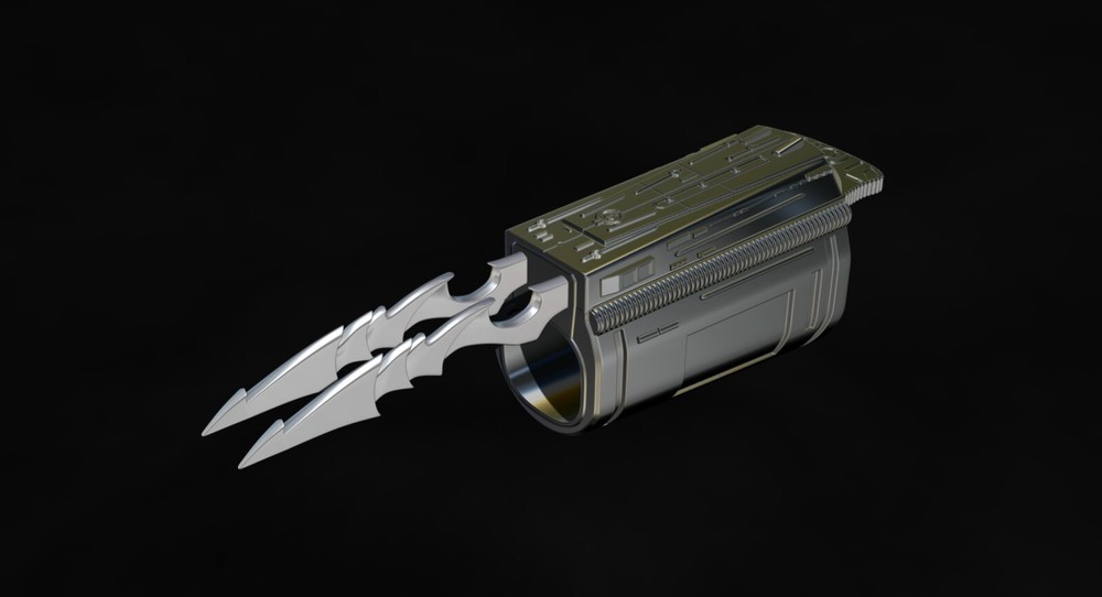 Predator Gauntlet Forearm Right, two versions - File STL-OBJ For 3D printer -