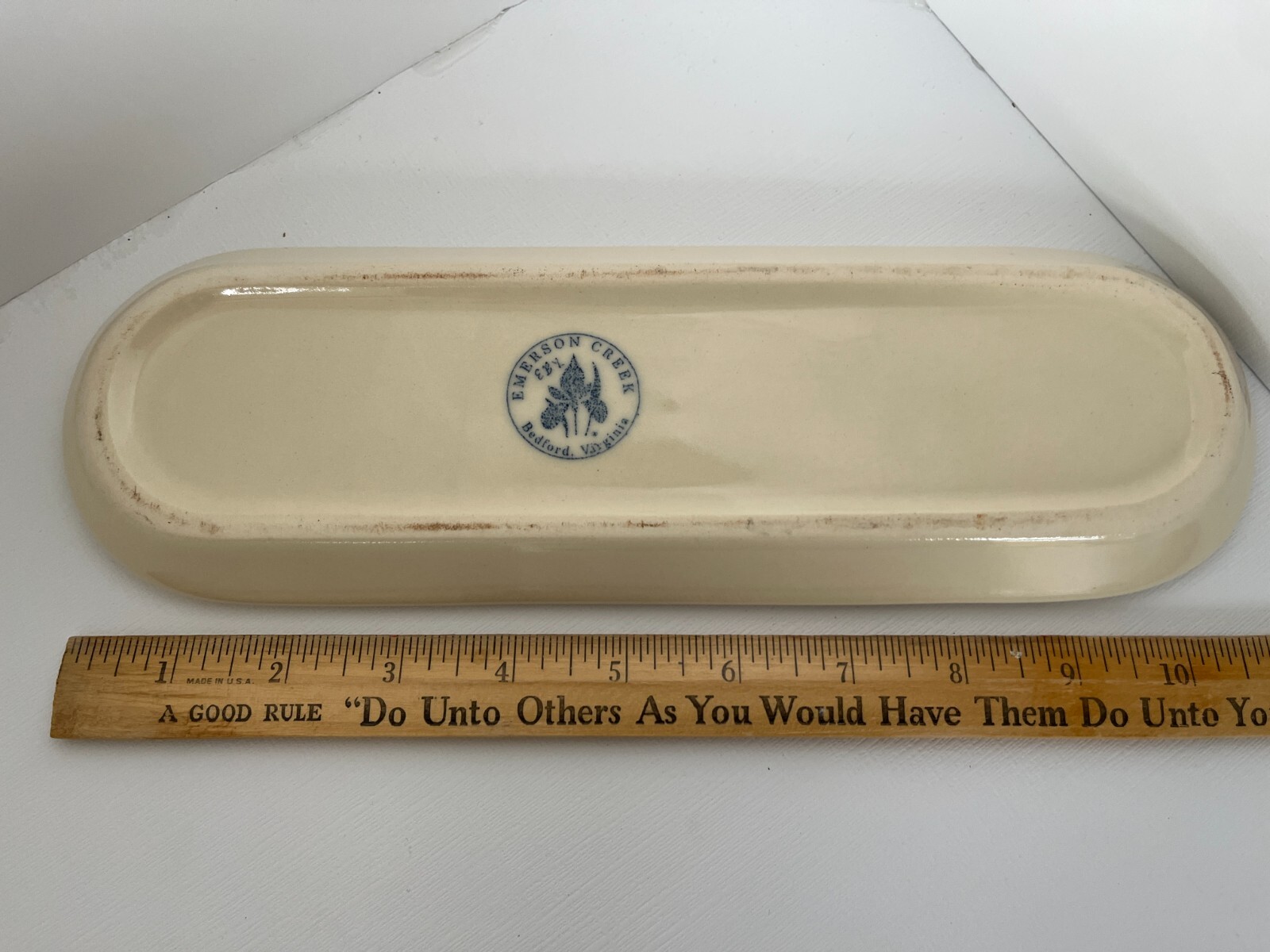 Emerson Creek Handmade Ceramic Spoonrest Jewelry Tray Catch-All 10 x 3