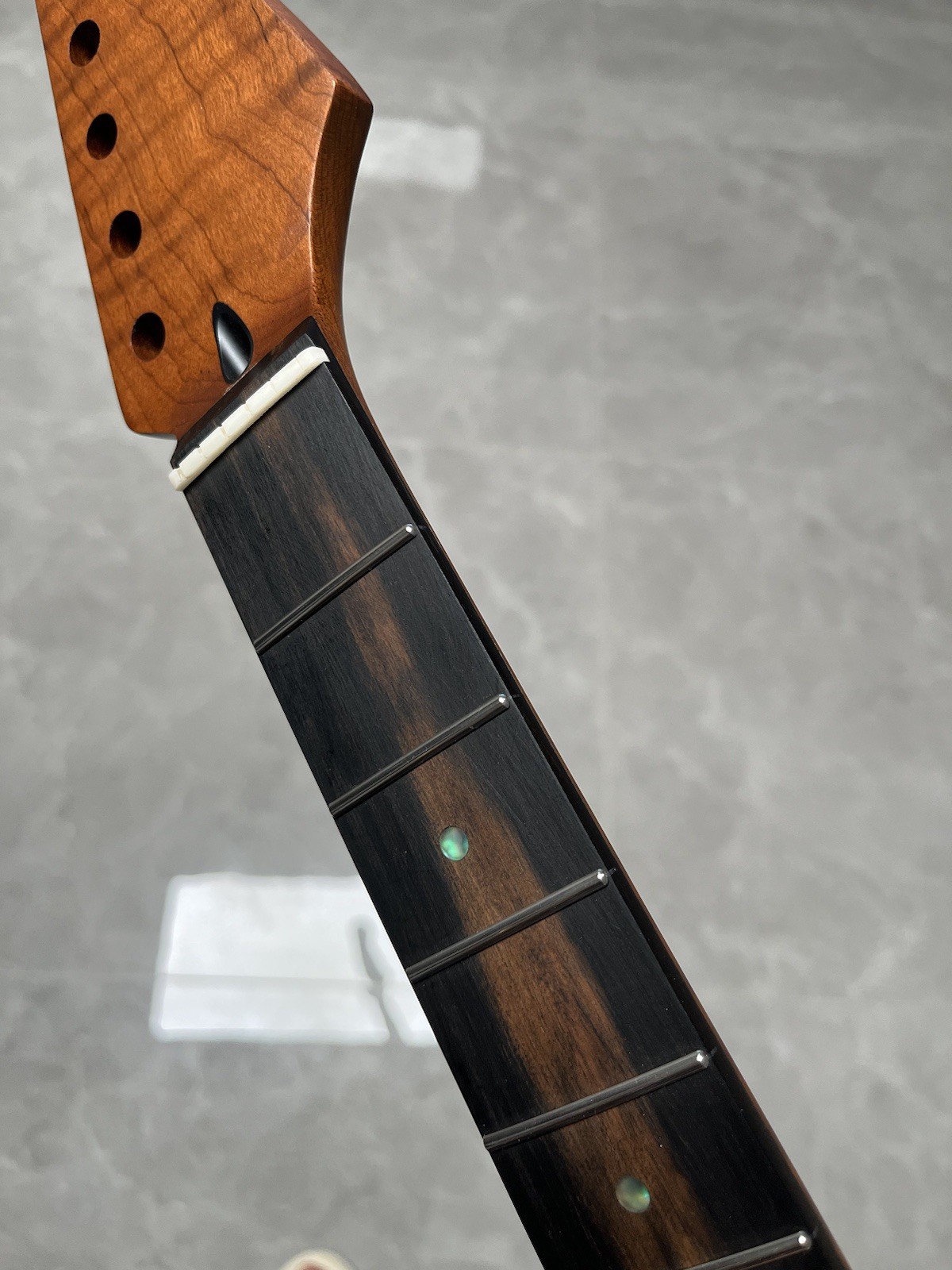 NEW Stainless Ebony 22fret Satin Roasted Flame Maple electric guitar neck 12in