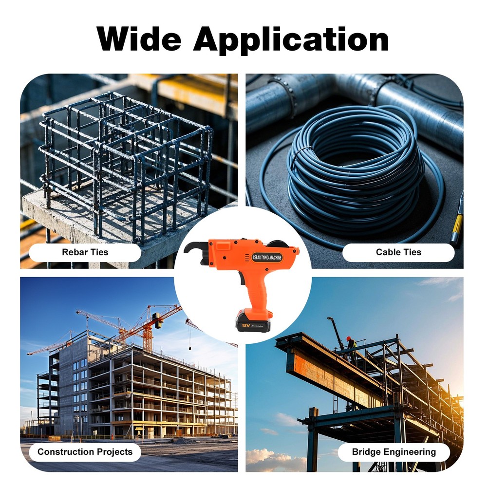 Automatic Rebar Tier Tying Machine Portable Handheld Strapping Binding Tool Set