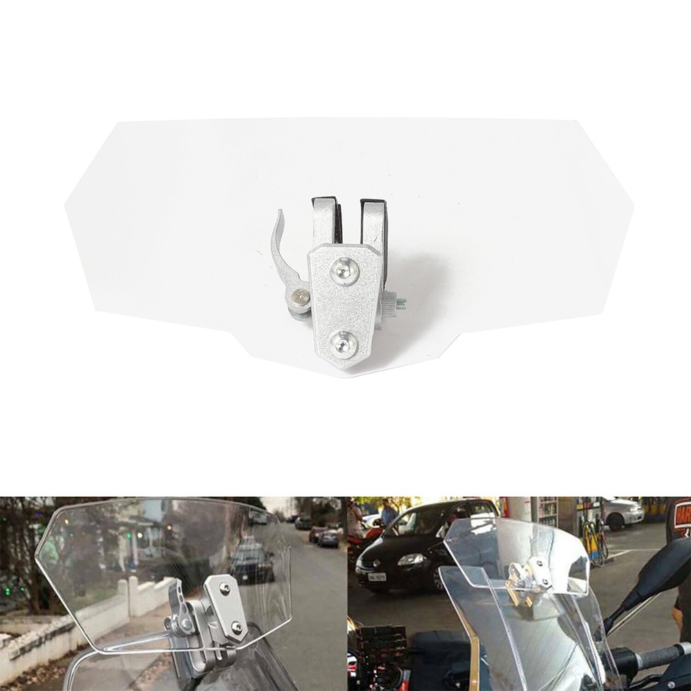 Adjustable Clip On Windshield Extension Spoiler Wind Deflector For Motorcycle US
