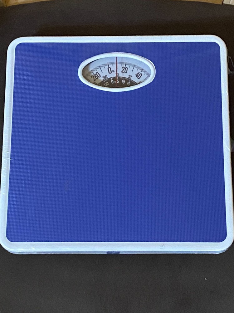 Medline Analog Bathroom Scale Blue Open Box Sealed Mechanical Floor Scale