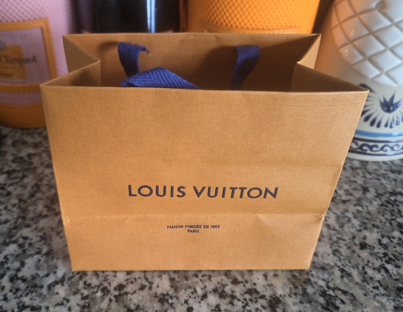 Authentic Louis Vuitton Mini Shopping Gift Paper Bag 5.5” x 4.5” x 3”. H04