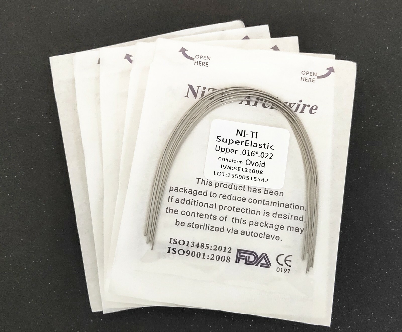 Dental Orthodontic Rectangular Super Elastic Niti Arch Wire Bows Ovoid Form