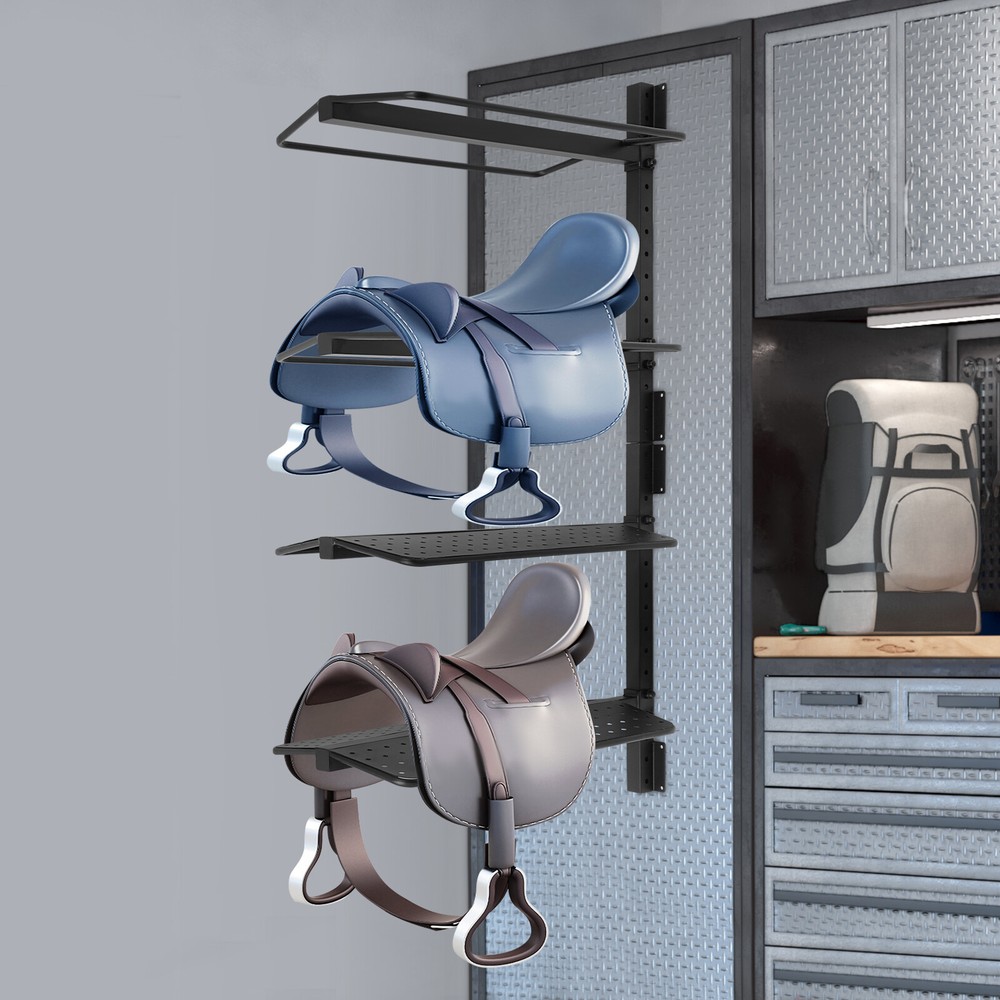 4 Tier Modern Saddle Rack Wall Mount Saddle Rack Black