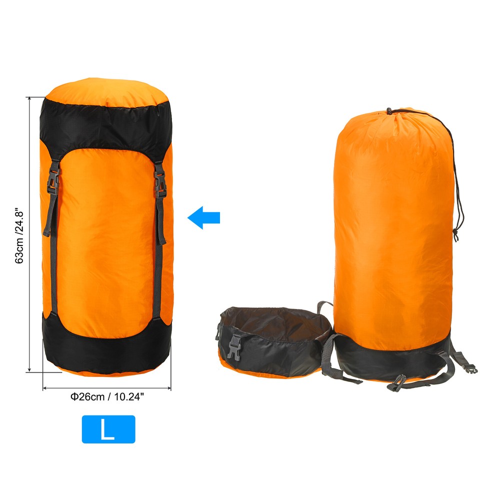 Compression Stuff Sack, 25L L Size Waterproof Sleeping Bag, Orange