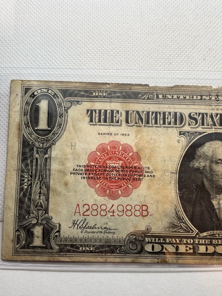 1923 Red Seal Silver Certificate $1 Note