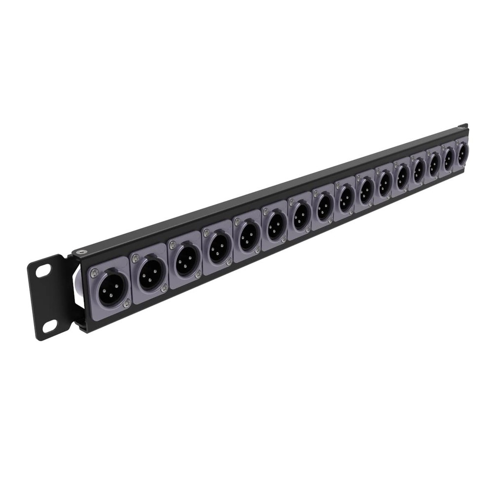 Hinged Rack Panel XLR HDMI Audio Rack Mount Panel W/ 16 D-Series 1U16D