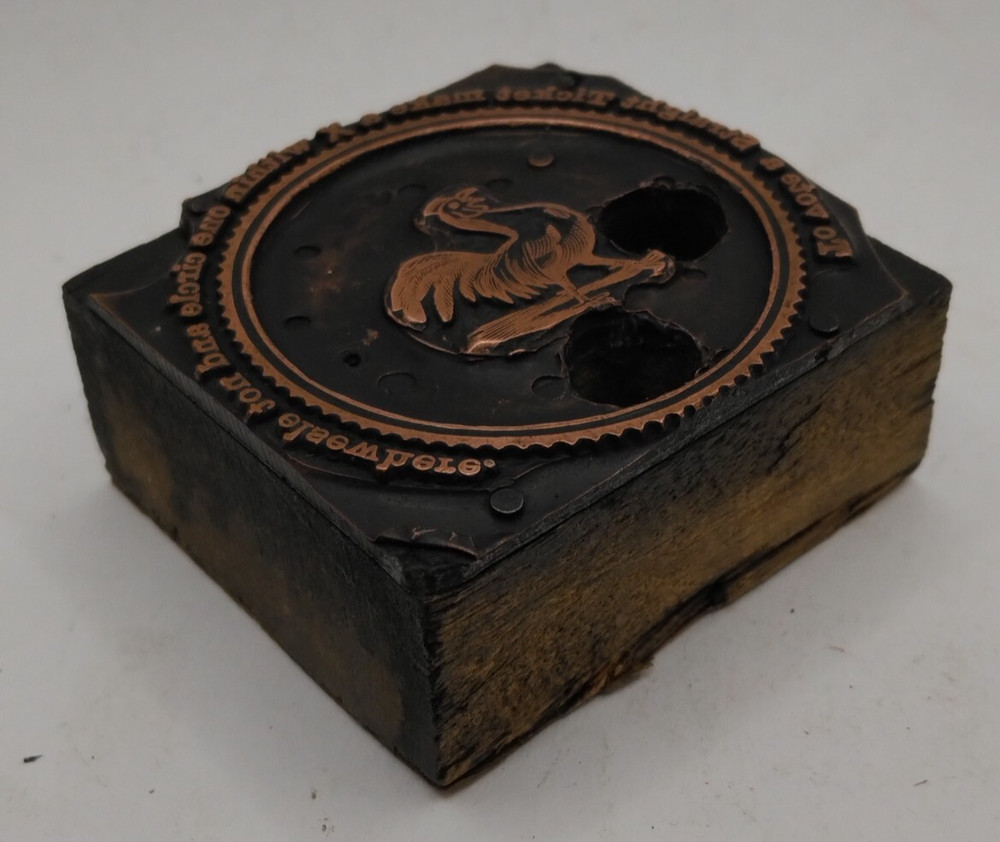 Printing Letterpress Printers Block Rooster Vote