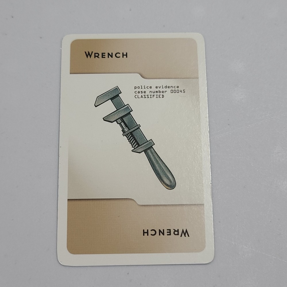 Clue 2002 Weapon Wrench Card Replacement Piece